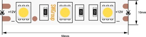 Светодиодная лента 12В Standart SW-Group SMD 3528 SWG560-12 120LED 9,6Вт/м 4000К IP66 5м картинка 